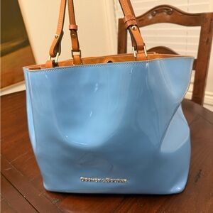 Dooney & Bourke Sky Blue Tote with Tan Accents